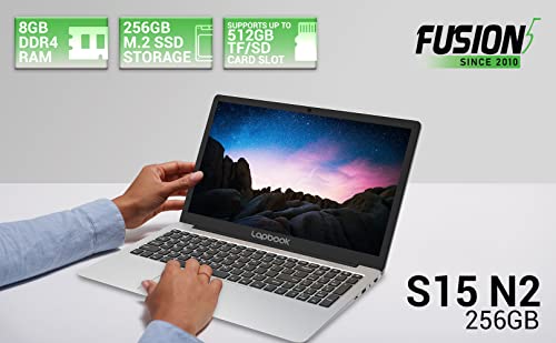 2023 Model 15.6" Full HD Windows 11 Home S Laptop - 8GB RAM 256GB SSD, AC WiFi, RJ45, Integrated Webcam - S15 N2 Lightweight Laptop