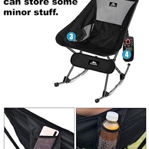 AnYoker Camping Chair, High-Back Compact Backpacking Chair, Portable Folding Chair, Beach Chair with Side Pocket and headrest, Lightweight Hiking Chair 0066YY (Coffee)