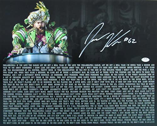 Jason Kelce Philadelphia Eagles Speech Signed 16x20 Photo PSA - Autographed NFL Photos