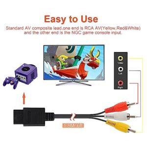 Power Cord for Gamecube, AC Power Supply for Gamecube, Power Adapter and AV Cable for Gamecube Set, Compatible with Nintendo Gamecube NGC System