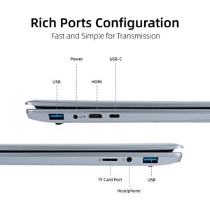 Laptop Computer, Chicbuy 15.6 Inch Laptop with 12GB DDR4 512GB SSD, Quad-Core Intel Celeron N5095 Processors, Pre-installed Windows 11, 1080P IPS FHD Display, USB 3.0, Bluetooth 4.2, 2.4/5G WiFi(Gray)