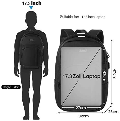 School Backpack Bookbag, Laptop Backpack Travel with Usb Charging Port for Men Women Anti Theft Water Resistant College Backpack Fits 17.3 Inch Notebook Over 3 Years Old