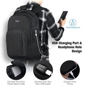 School Backpack Bookbag, Laptop Backpack Travel with Usb Charging Port for Men Women Anti Theft Water Resistant College Backpack Fits 17.3 Inch Notebook Over 3 Years Old