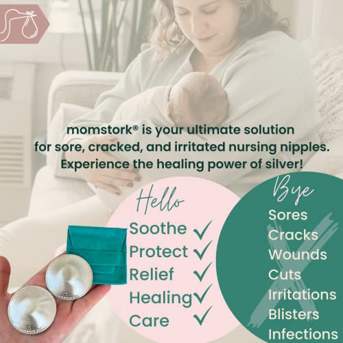 The Original Silver Nursing Cups - Nipple Shields for Nursing Newborn for Sore Cracked Breastfeeding Nipples - 925 Healing Cups Soothe,Relief,Protect and Care with Suede Storage Case (Regular)