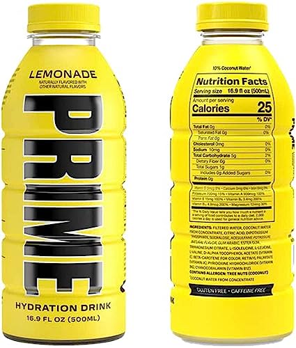 Palmzen Prime Hydration Yellow Lemonade Drink Endorsed By KSI & Logan Paul With 50ml