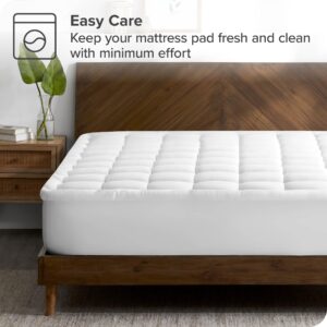 Bare Home Twin XL Mattress Pad Cotton Top - Fitted Mattress Cover - Cooling Breathable Air Flow - 8" to 21" Deep Pocket - Mattress Pad Protector - Soft Noiseless Mattress Topper (Twin XL)