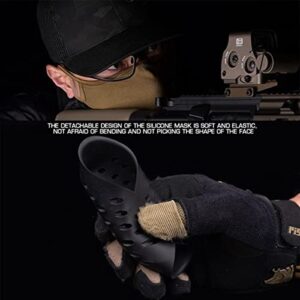 Tactical Shooting Mask Outdoor Breathable Elastic Soft Mask Tactical Free Ears Face Protective Airsoft Combat Mask-M/L