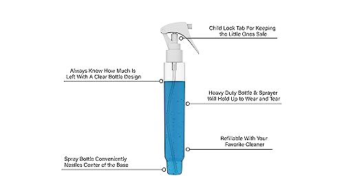 Paper Towel Holder with Spray Bottle by Elevated Essentials - Heavy Non Slip Weighted Stainless Steel Base for One Handed Operation - The Perfect Countertop Kitchen Paper Towel Holder