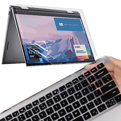 2 Pack Anti Glare Screen Protector & Keyboard Cover for 14" Dell Inspiron 7420 7425 2-in-1 And Dell Inspiron 14 5420 5425 2-in-1 Touch Screen Laptop,Eye Protection & Anti Fingerprint Screen Filter