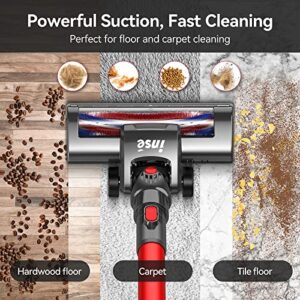 INSE Cordless Vacuum Cleaner, 6-in-1 Powerful Stick Vacuum, Rechargeable Vacuum Cleaner with 2200m-A-h Battery Up to 45 Mins Runtime, Lightweight Handheld Vacuum for Home Hard Floor Carpet Pet Hair