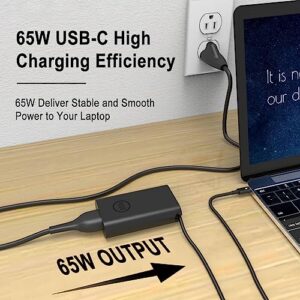 HBONY 65W 45W USB C Charger for Dell Laptop - Latitude 7420 5420 5430 5520 5530 7330 7430 5320 7320 7520 9420 9520 2in1 XPS 13plus Chromebook 3100 Power Cord,Dell Computer Type AC Adapter (SM65CL-01)