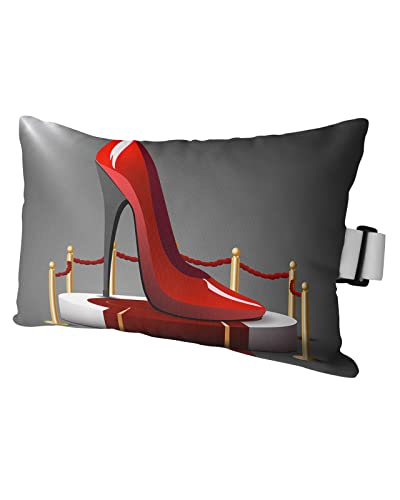 Recliner Head Pillow Outdoor Pillow with Insert Modern Red High Heel Shoes Ombre Gray Texture Waterproof Lumbar Pillow with Adjustable Strap Lounger Patio Chair Pillows for Beach Pool Office 1pcs