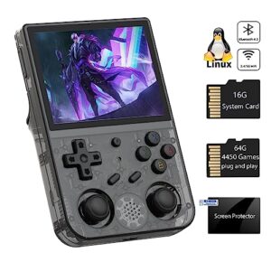 rg353vs retro linux system video handheld game console 3.5" ips screen rk3566 64bit game player 64g tf card built-in 4450 classic games bluetooth 4.2 and 5g wifi