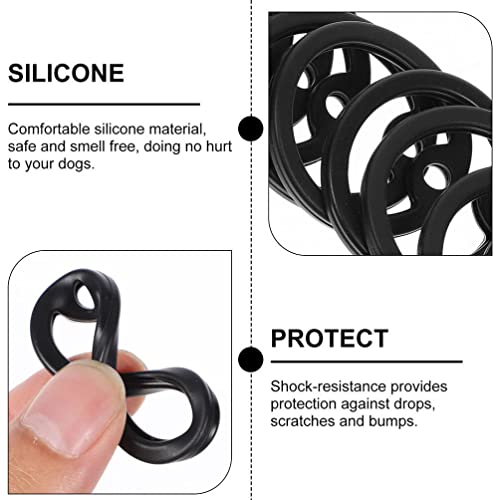 Silicone Dog Tags Dog Tag Silencer 6pcs Round Silicone Pet Id Tag Protector Dog Name Tag Silencer to Reduce Noise and Protect Tag Black Silicone Dog Tag