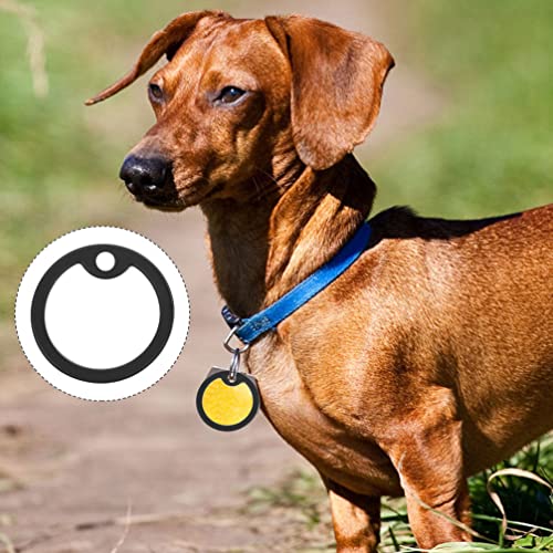 Silicone Dog Tags Dog Tag Silencer 6pcs Round Silicone Pet Id Tag Protector Dog Name Tag Silencer to Reduce Noise and Protect Tag Black Silicone Dog Tag