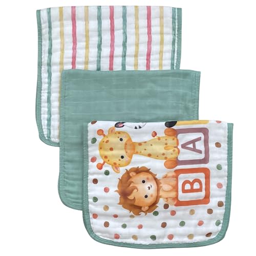 Luv Thy Casa Baby Burp Cloths Pack of 3 – 10 x 20 Inch Cotton Burp Cloths – Burping Cloths for Babies – Organic Bamboo and Cotton Burp Clothes – Burp Cloths Neutral