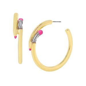 betsey johnson pencil hoop earrings