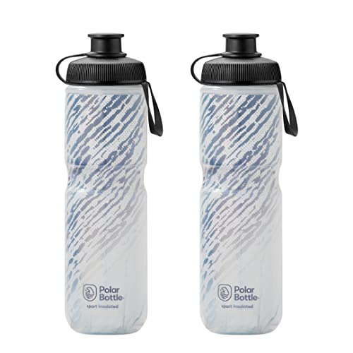 Polar Bottle 24 oz Sport Insulated Clean Cover Bottle 2-Pack Nimbus Storm/Charcoal