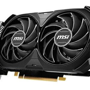 MSI Gaming GeForce RTX 4060 Ti 8GB GDRR6 128-Bit HDMI/DP Nvlink TORX Fan 4.0 Ada Lovelace Architecture Graphics Card (RTX 4060 Ti Ventus 2X Black 8G OC)