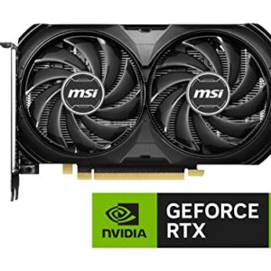 MSI Gaming GeForce RTX 4060 Ti 8GB GDRR6 128-Bit HDMI/DP Nvlink TORX Fan 4.0 Ada Lovelace Architecture Graphics Card (RTX 4060 Ti Ventus 2X Black 8G OC)