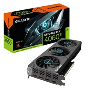 Gigabyte GV-N406TEAGLE-8GD GeForce RTX 4060 Ti Eagle 8G Graphics Card, 3X WINDFORCE Fans, 8GB 128-bit GDDR6, Video Card