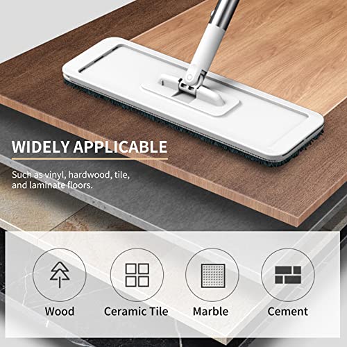 XIXIAN Microfiber Mop Floor Cleaning System Washable Pads Reusable Dust Mops with 4PCS Soft Refill Pads Hardwood Wood Floor Cleaner Mop 360 Rotate Dry Wet Mop