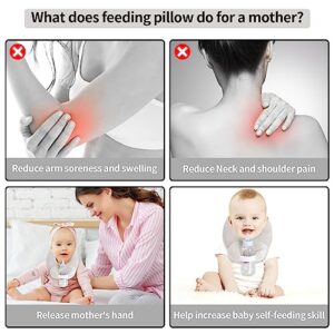 OKHOTCUL Baby Bottle Holder, Bottle Holder for Baby self Feeding, Baby Self Feeding Cushion, Baby Feeding Pillow, BPA-Free, Non-Toxic, Nursing Pillow for Breastfeeding, with Adjustable Waist Strap