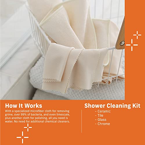 E-Cloth Deep Clean Mop, Microfiber Mop, Perfect Floor Cleaner, Laminate, Tile and Stone Flooring, Washable and Reusable & Shower Cleaning Kit, Microfiber Shower Cleaner, Streak-Free Shine on Showers