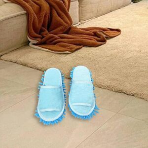 IEUDNS Mop Slippers Floor Cleaning Washable Cleaning Sandals Detachable Mute Household Soft Unisex Cleaning Shoes for Home Floor Polishing Dusting, Blue