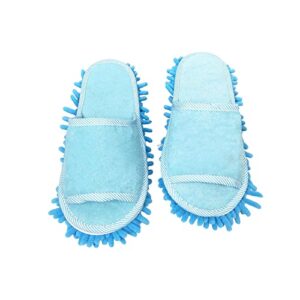 IEUDNS Mop Slippers Floor Cleaning Washable Cleaning Sandals Detachable Mute Household Soft Unisex Cleaning Shoes for Home Floor Polishing Dusting, Blue