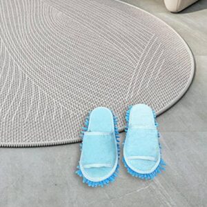 IEUDNS Mop Slippers Floor Cleaning Washable Cleaning Sandals Detachable Mute Household Soft Unisex Cleaning Shoes for Home Floor Polishing Dusting, Blue