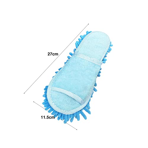 IEUDNS Mop Slippers Floor Cleaning Washable Cleaning Sandals Detachable Mute Household Soft Unisex Cleaning Shoes for Home Floor Polishing Dusting, Blue