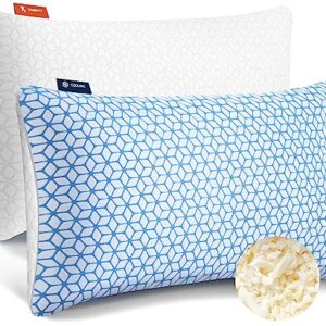 Love Attitude Pillows Queen Size Set of 2, Queen Pillows 2 Pack for Bed Shredded Memory Foam Pillows Adjustable, Cooling Pillow Soft and Supportive for Side Back Stomach Sleepers