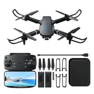drones with camera for adults beginners kids, foldable drone with 1080p hd camera, rc quadcopter - fpv live video, altitude hold, headless mode, one key take off/landing, app control