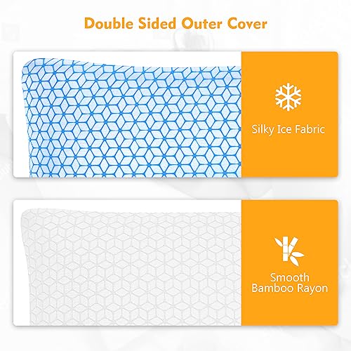 Love Attitude Pillows Queen Size Set of 2, Queen Pillows 2 Pack for Bed Shredded Memory Foam Pillows Adjustable, Cooling Pillow Soft and Supportive for Side Back Stomach Sleepers