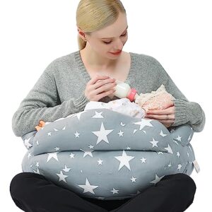 chilling home nursing pillow for breastfeeding, three-sided safety pillows breast feeding pillow more support for mom and baby, newborn feeding pillow,removable cover,adjustable waist strap