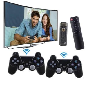 wireless retro game stick, hdmi 8k tv input, plug and play video game stick built in 10000+ games with dual system hd + android tv box