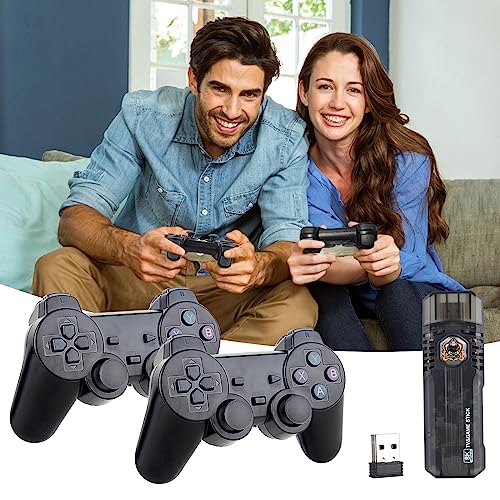 Wireless Retro Game Stick, HDMI 8K TV Input, Plug and Play Video Game Stick Built in 10000+ Games with Dual System HD + Android Tv Box