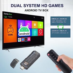 Wireless Retro Game Stick, HDMI 8K TV Input, Plug and Play Video Game Stick Built in 10000+ Games with Dual System HD + Android Tv Box