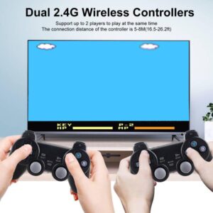 Wireless Retro Game Stick, HDMI 8K TV Input, Plug and Play Video Game Stick Built in 10000+ Games with Dual System HD + Android Tv Box