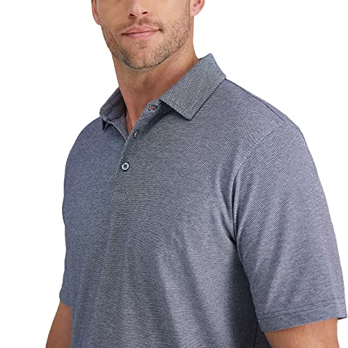 Haggar Men's Short Sleeve Stretch Polo, Medium Grey