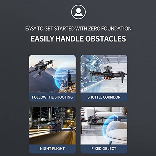 Tuwabeii 2 Cameras Drone with 1080P Dual HD FPV Camera Remote Control Toys Gifts with Altitude Hold Headless Mode One Key Start Speed Adjustment (Black)