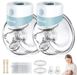 breast pump - hands free breast pump, double wearable electric breast pump, rechargeable portable breast pump with 2 modes & 9 levels,lcd display memory function, 24mm flange