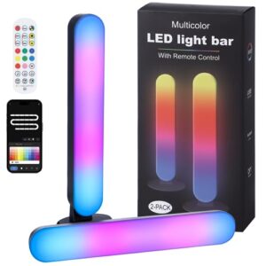 joyoolife smart led light bars, 16 million colors rgb light bars with 9 scene modes & music sync modes, tv led backlights with app control & remote control for gaming, movie, pc, room decoration