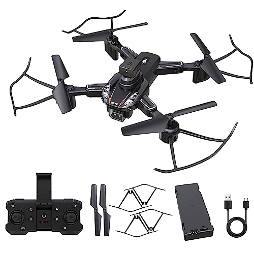 ZELARO Drone with Dual 4K Cameras for Adults with LED Light,Foldable RC Quadcopter WiFi FPV Mini Drone UAV Remote Control Drone Toy with Battery, Altitude Hold, Gesture Control,Toys Gifts Beginners