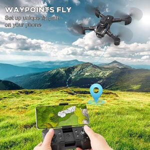 ZELARO Drone with Dual 4K Cameras for Adults with LED Light,Foldable RC Quadcopter WiFi FPV Mini Drone UAV Remote Control Drone Toy with Battery, Altitude Hold, Gesture Control,Toys Gifts Beginners