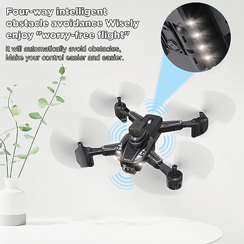 ZELARO Drone with Dual 4K Cameras for Adults with LED Light,Foldable RC Quadcopter WiFi FPV Mini Drone UAV Remote Control Drone Toy with Battery, Altitude Hold, Gesture Control,Toys Gifts Beginners