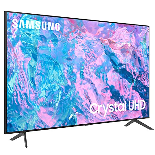 SAMSUNG UN50CU7000 50 inch Crystal UHD 4K Smart TV Bundle with Premiere Movies Streaming + 37-100 Inch TV Wall Mount + 6-Outlet Surge Adapter + 2X 6FT 4K HDMI 2.0 Cable (2023 Model)