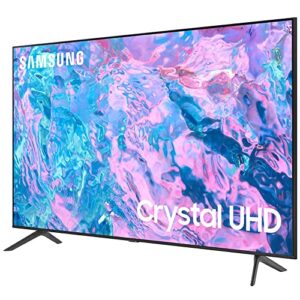 SAMSUNG UN50CU7000 50 inch Crystal UHD 4K Smart TV Bundle with Premiere Movies Streaming + 37-100 Inch TV Wall Mount + 6-Outlet Surge Adapter + 2X 6FT 4K HDMI 2.0 Cable (2023 Model)