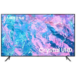 SAMSUNG UN50CU7000 50 inch Crystal UHD 4K Smart TV Bundle with Premiere Movies Streaming + 37-100 Inch TV Wall Mount + 6-Outlet Surge Adapter + 2X 6FT 4K HDMI 2.0 Cable (2023 Model)